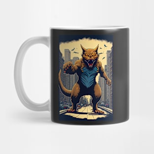 Giant Angry Cat attacking a city Mug